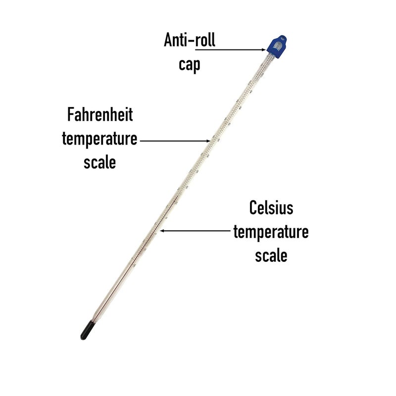 Thermometer World Glass Thermometer -10 to +110 C&F 300mm Liquid in Glass - Scientific Laboratory Grade for Water & Liquids - Partial Immersion - Image 5